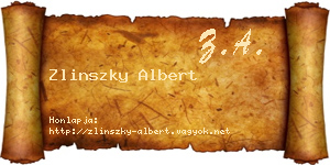 Zlinszky Albert névjegykártya