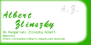 albert zlinszky business card